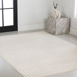 Sofia High-Low MidCentury Modern Arch Stripe Two-Tone Indoor/Outdoor Area Rug