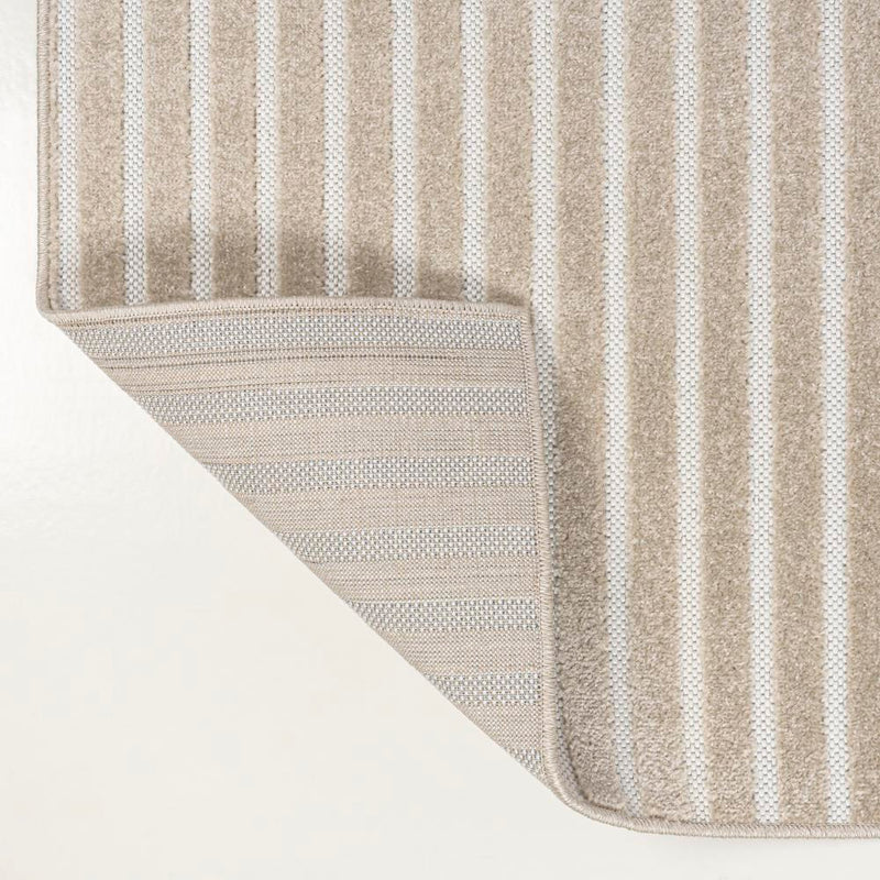 Sofia High-Low MidCentury Modern Arch Stripe Two-Tone Indoor/Outdoor Area Rug
