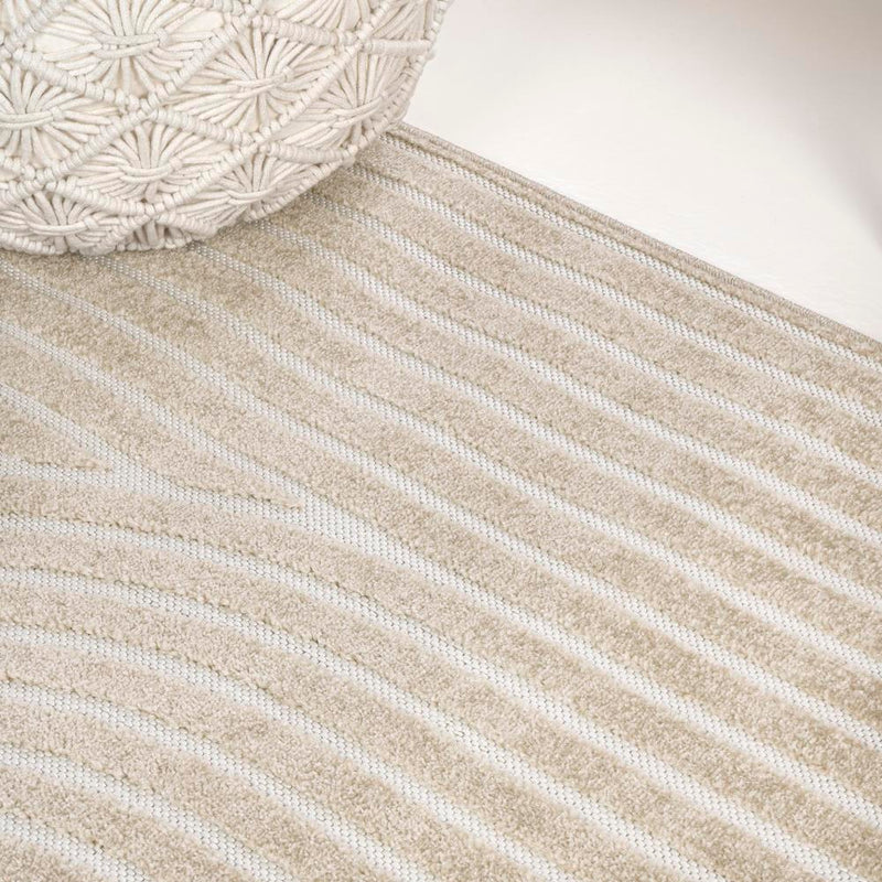 Sofia High-Low MidCentury Modern Arch Stripe Two-Tone Indoor/Outdoor Area Rug