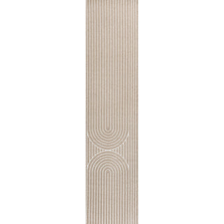 Sofia High-Low MidCentury Modern Arch Stripe Two-Tone Indoor/Outdoor Area Rug