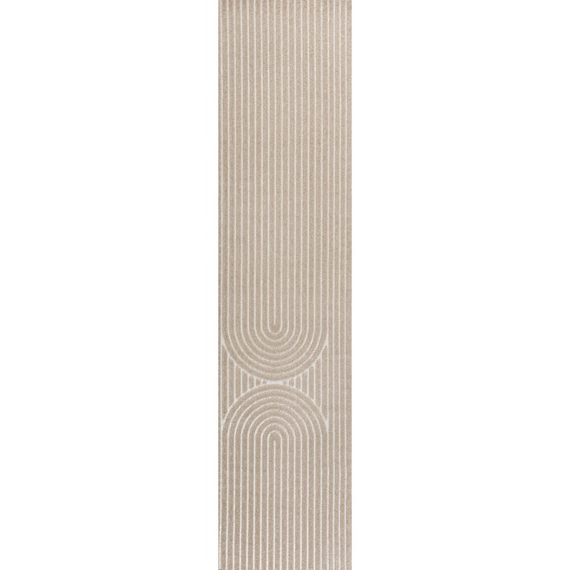 Sofia High-Low MidCentury Modern Arch Stripe Two-Tone Indoor/Outdoor Area Rug