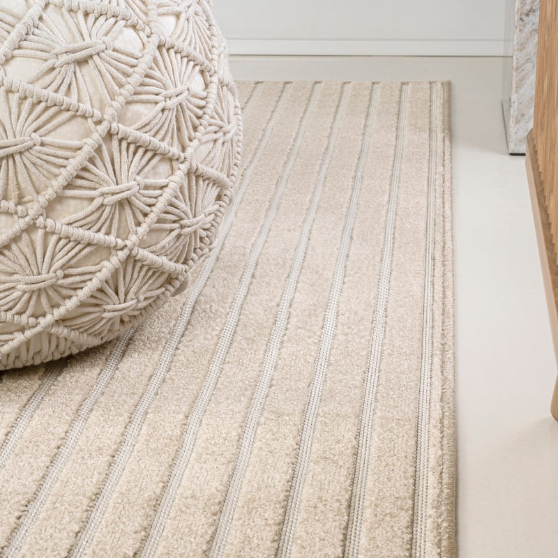 Sofia High-Low MidCentury Modern Arch Stripe Two-Tone Indoor/Outdoor Area Rug