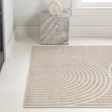 Sofia High-Low MidCentury Modern Arch Stripe Two-Tone Indoor/Outdoor Area Rug