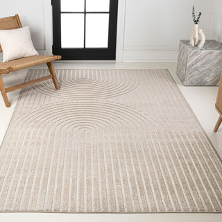 Sofia High-Low MidCentury Modern Arch Stripe Two-Tone Indoor/Outdoor Area Rug