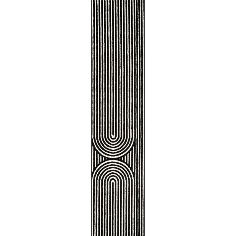 Sofia High-Low MidCentury Modern Arch Stripe Two-Tone Indoor/Outdoor Area Rug