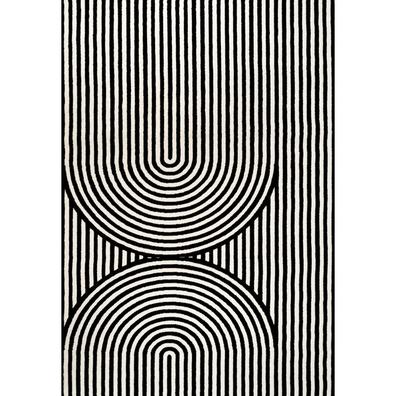 Sofia High-Low MidCentury Modern Arch Stripe Two-Tone Indoor/Outdoor Area Rug