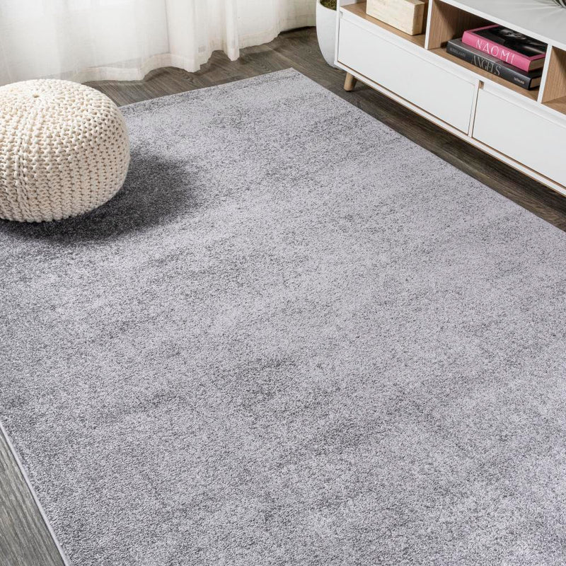 Haze Solid Low-pile Area Rug Gray