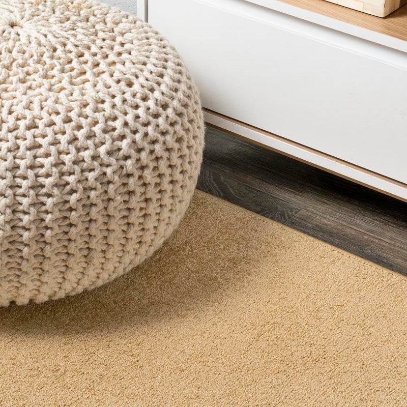 Haze Solid Low-pile Area Rug Mustard