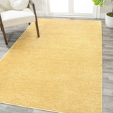 Haze Solid Low-pile Area Rug Mustard