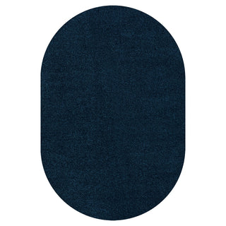 Haze Solid Low-pile Area Rug Navy