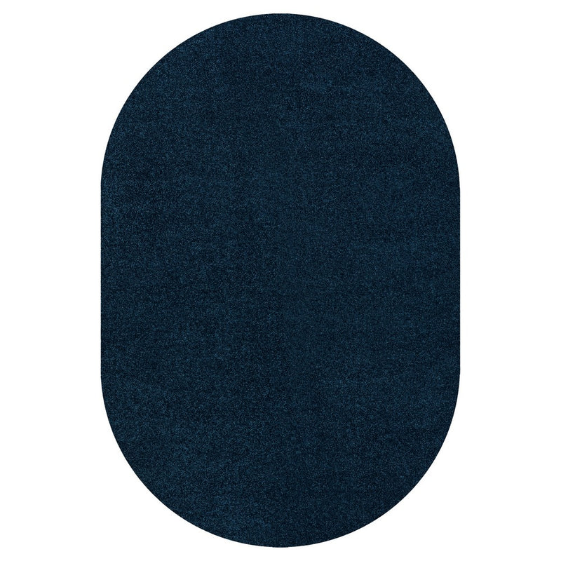 Haze Solid Low-pile Area Rug Navy
