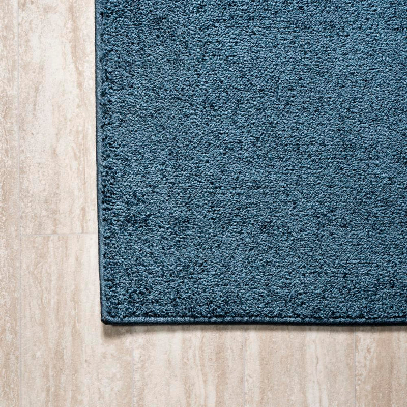Haze Solid Low-pile Area Rug Navy