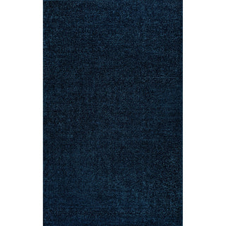 Haze Solid Low-pile Area Rug Navy