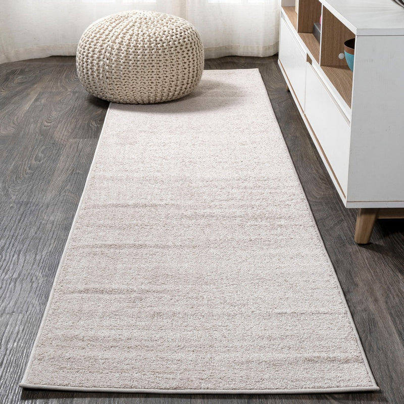 Haze Solid Low-pile Area Rug Ivory