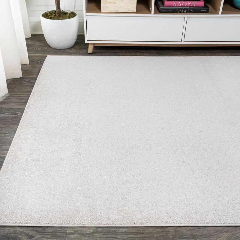 Haze Solid Low-pile Area Rug Ivory