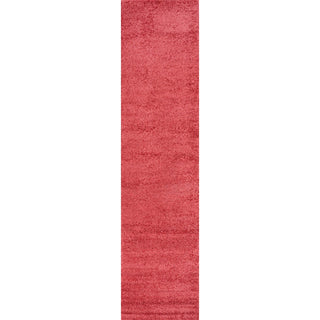 Haze Solid Low-pile Area Rug Red