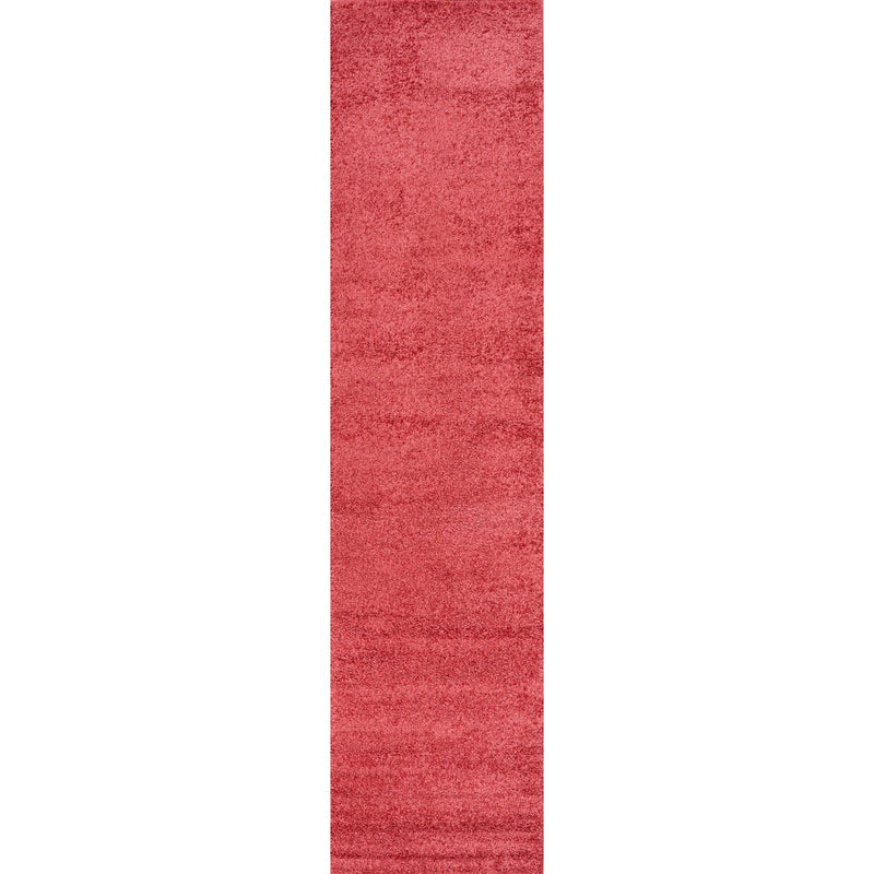 Haze Solid Low-pile Area Rug Red