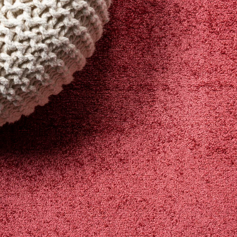 Haze Solid Low-pile Area Rug Red