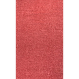 Haze Solid Low-pile Area Rug Red