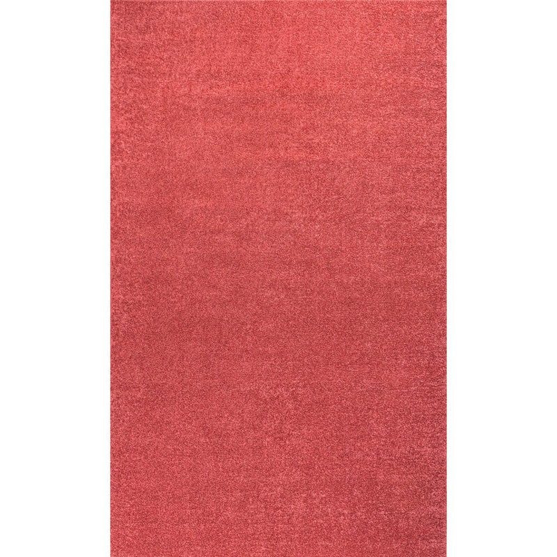 Haze Solid Low-pile Area Rug Red