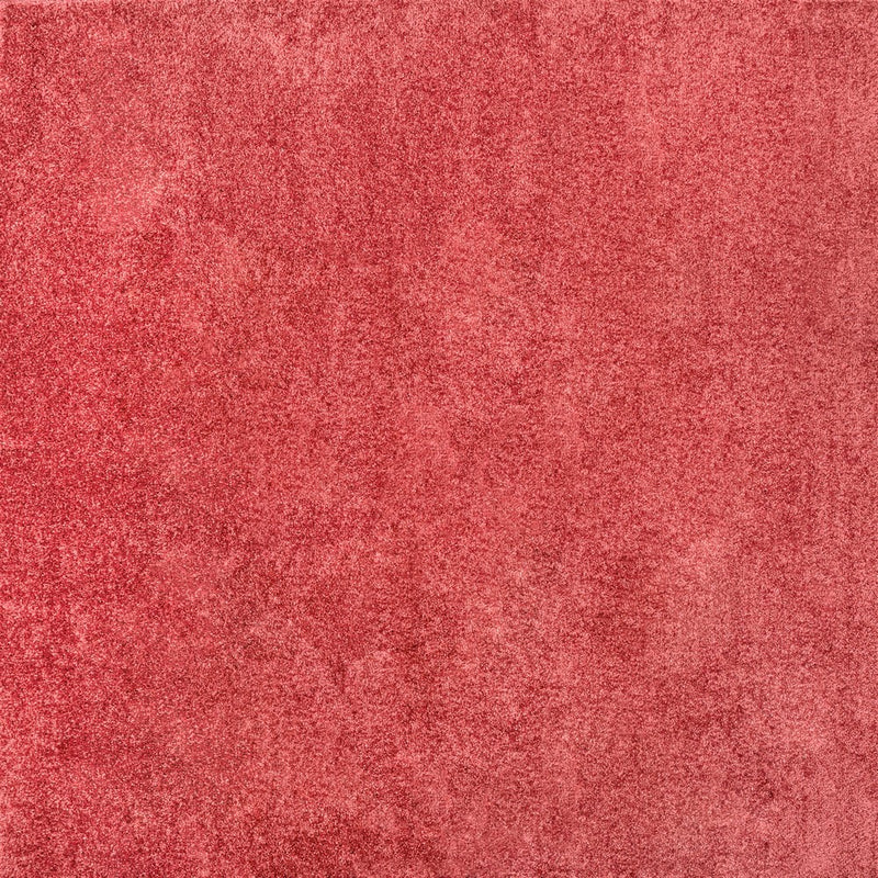 Haze Solid Low-pile Area Rug Red