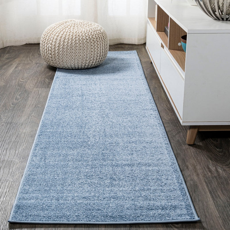 Haze Solid Low-pile Area Rug Classic Blue