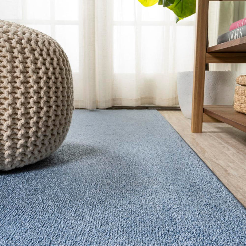 Haze Solid Low-pile Area Rug Classic Blue