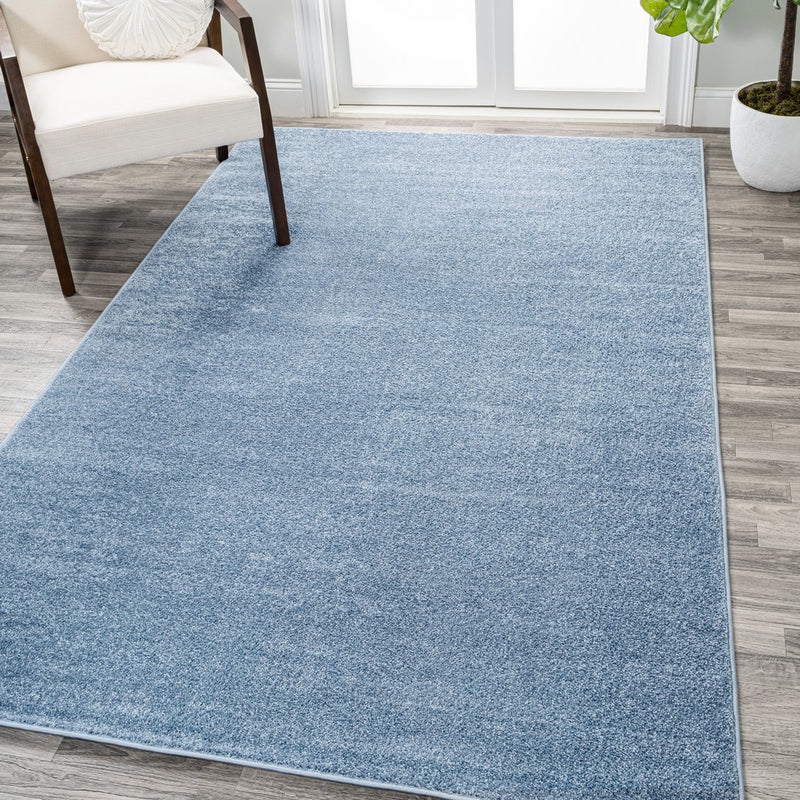 Haze Solid Low-pile Area Rug Classic Blue