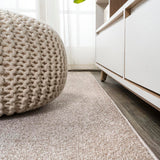 Haze Solid Low-pile Area Rug Beige