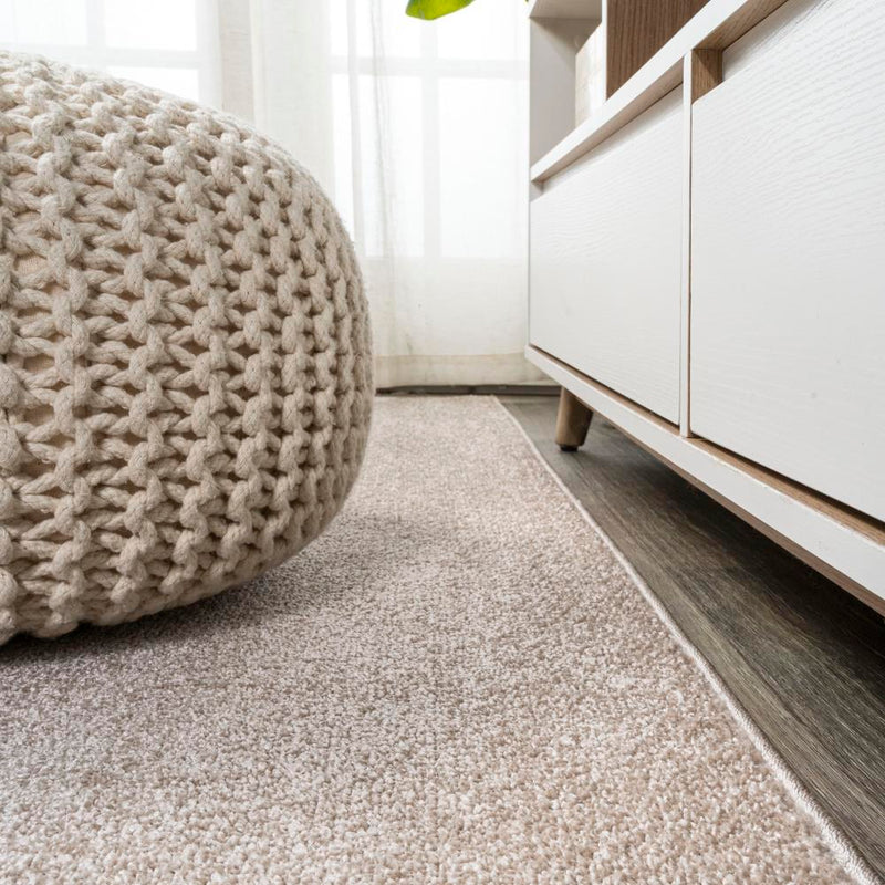 Haze Solid Low-pile Area Rug Beige