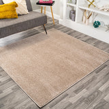 Haze Solid Low-pile Area Rug Beige