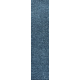 Haze Solid Low-pile Area Rug Turquoise
