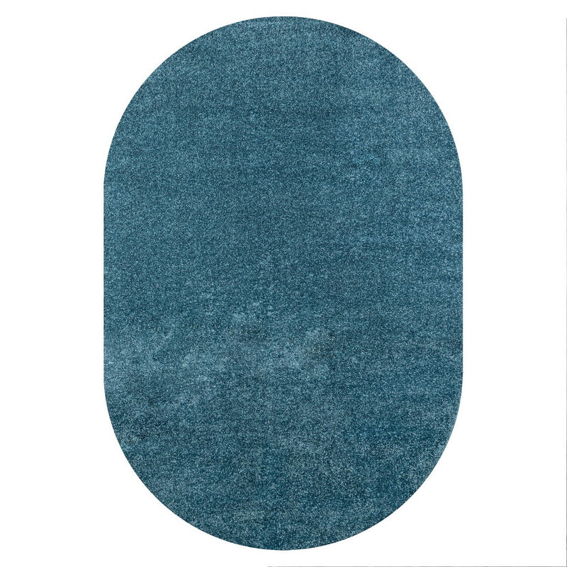 Haze Solid Low-pile Area Rug Turquoise