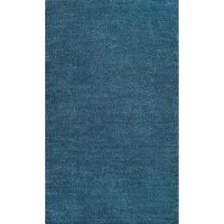 Haze Solid Low-pile Area Rug Turquoise