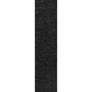 Haze Solid Low-pile Area Rug Black