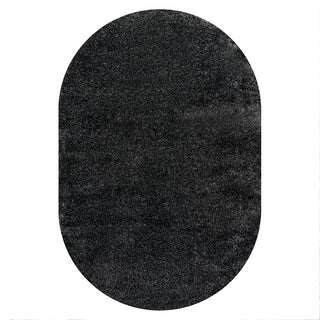 Haze Solid Low-pile Area Rug Black