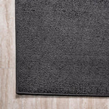 Haze Solid Low-pile Area Rug Black