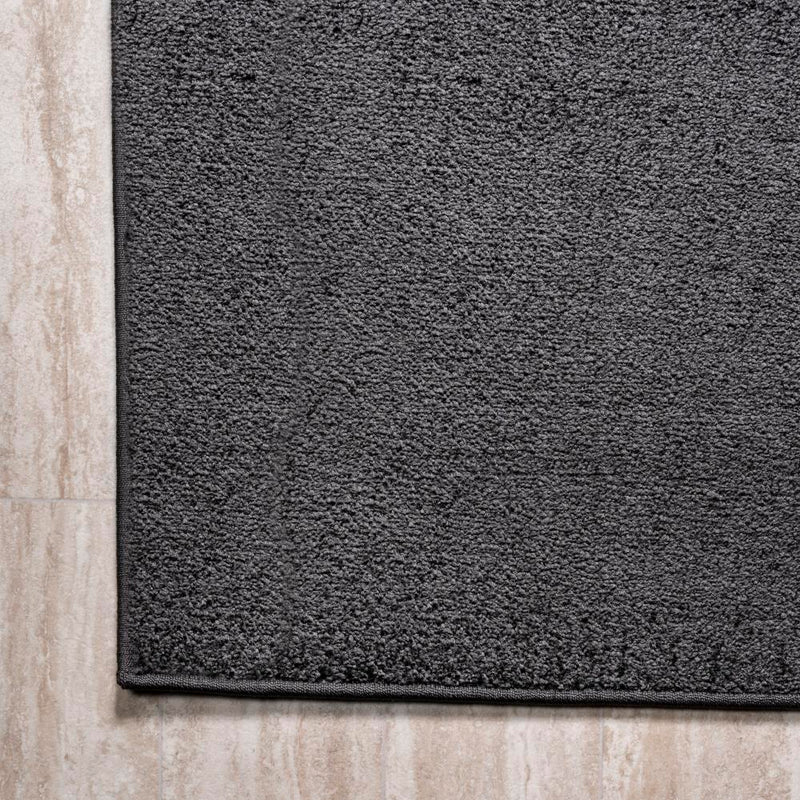 Haze Solid Low-pile Area Rug Black