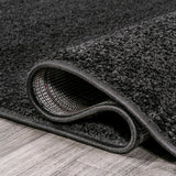 Haze Solid Low-pile Area Rug Black