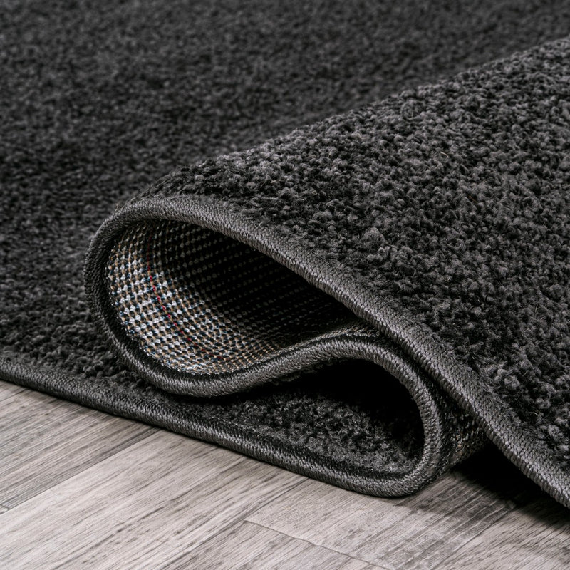 Haze Solid Low-pile Area Rug Black