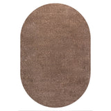 Haze Solid Low-Pile Area Rug Brown