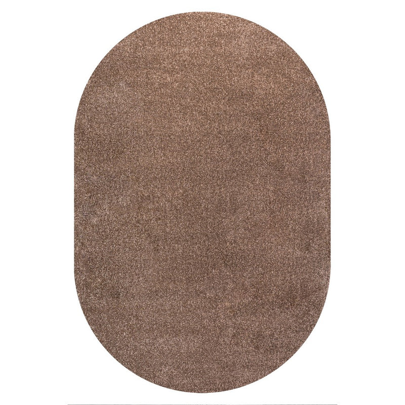 Haze Solid Low-Pile Area Rug Brown