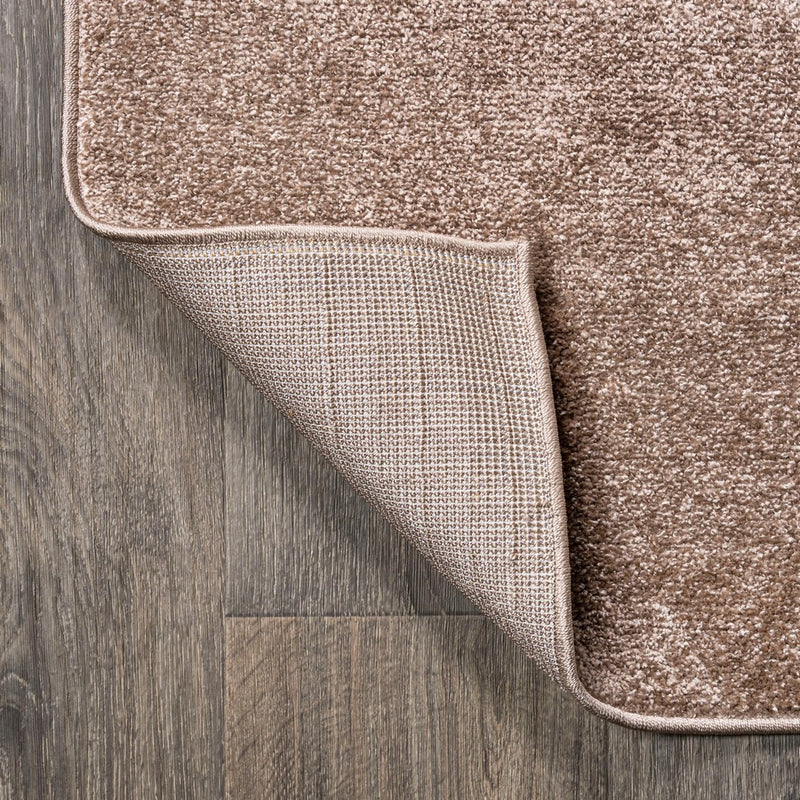 Haze Solid Low-Pile Area Rug Brown
