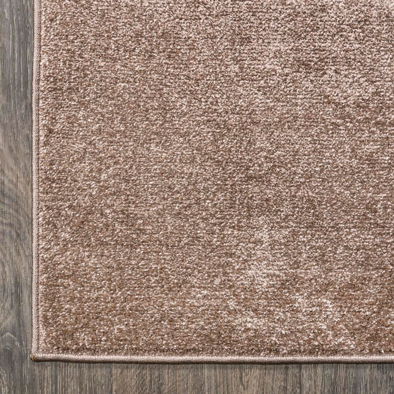Haze Solid Low-Pile Area Rug Brown