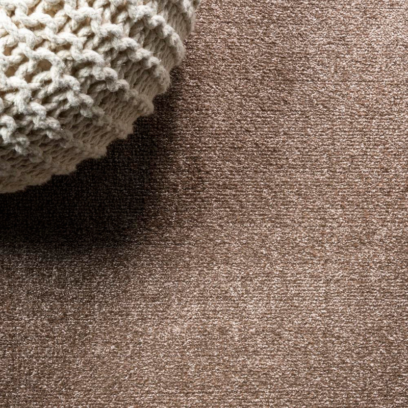 Haze Solid Low-Pile Area Rug Brown