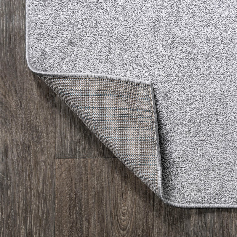 Haze Solid Low-pile Area Rug Light Gray