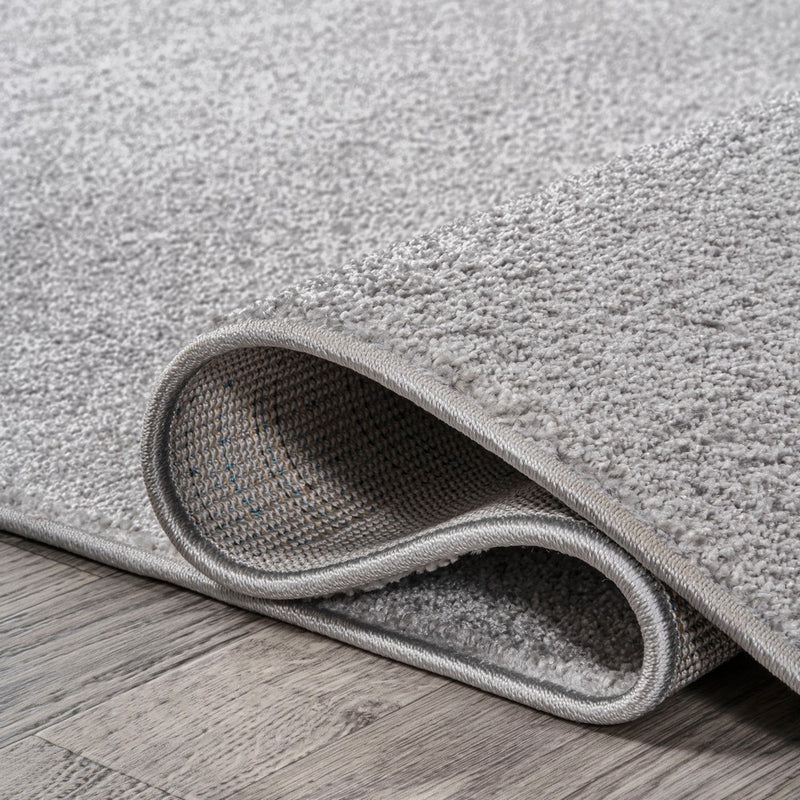 Haze Solid Low-pile Area Rug Light Gray