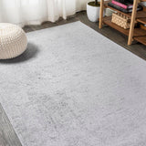 Haze Solid Low-pile Area Rug Light Gray