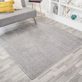 Haze Solid Low-pile Area Rug Light Gray