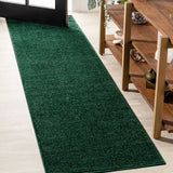 Haze Solid Low-pile Area Rug Emerald
